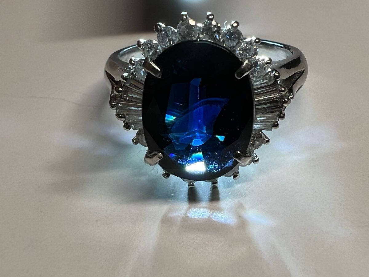 Pt850 リング ジュエリーマキ サファイア3.71ct ダイヤモンド Pt850 リング ジュエリーマキ サファイア3.71ct ダイヤモンド