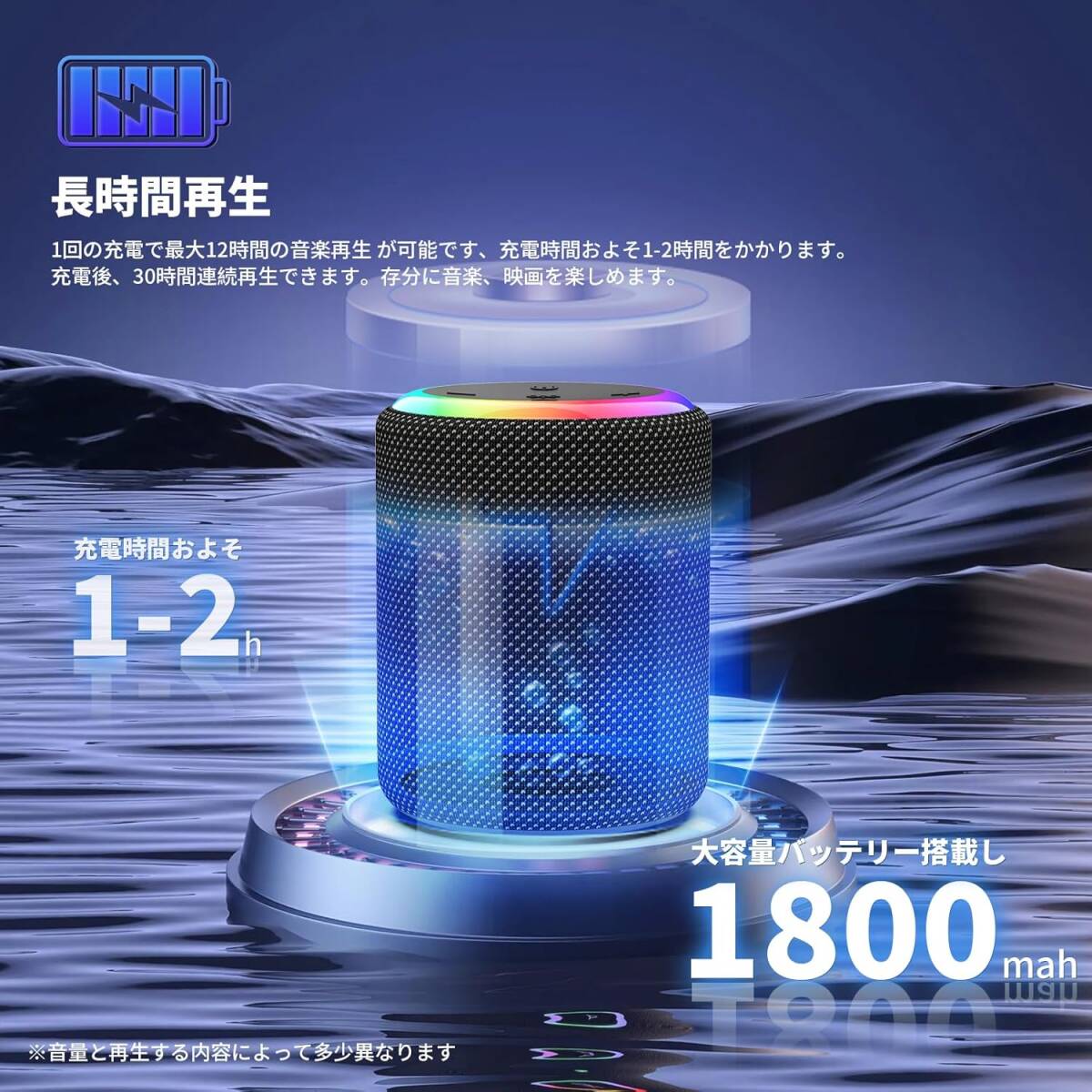 Bluetooth スピーカー 防水IPX7お風呂 LEDライト付き 重低音 Bluetooth スピーカー 防水IPX7お風呂 LEDライト付き 重低音