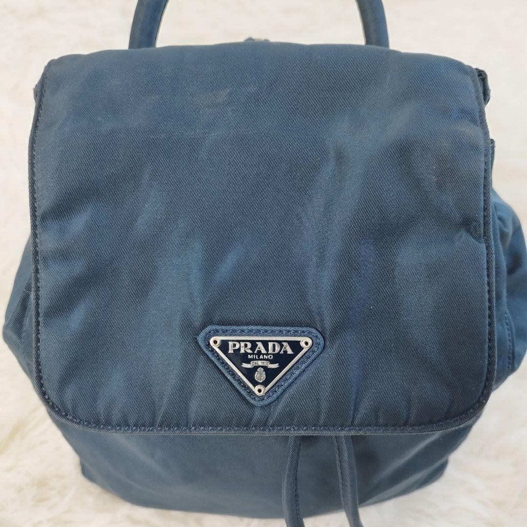 美品】PRADA プラダ バックパック ミニリュック 三角プレート 美品】PRADA プラダ バックパック ミニリュック 三角プレート