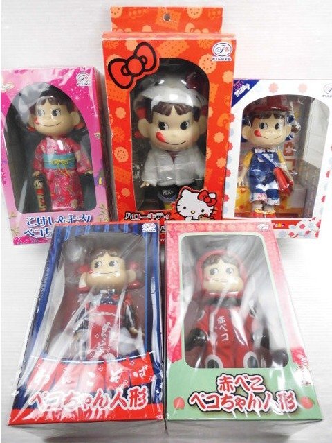 ♪FUJIYA 不二家 ペコちゃん人形 まとめて 5種セット 赤べこ ♪FUJIYA 不二家 ペコちゃん人形 まとめて 5種セット 赤べこ