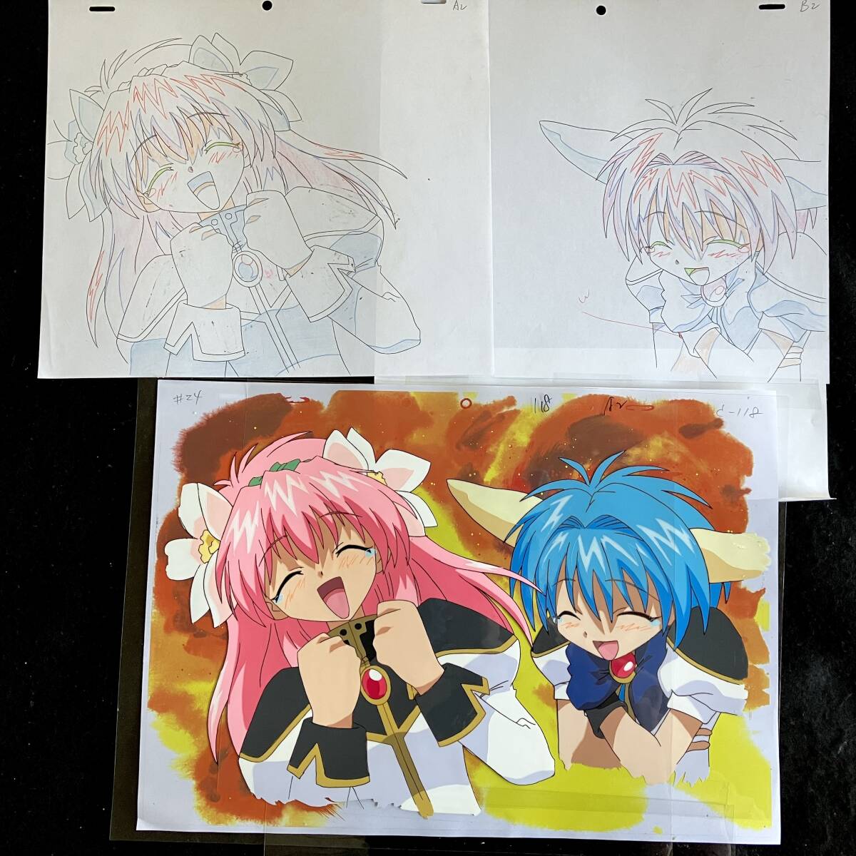 ギャラクシーエンジェル 直筆 セル画 原画 4枚セット ギャラクシーエンジェル 直筆 セル画 原画 4枚セット