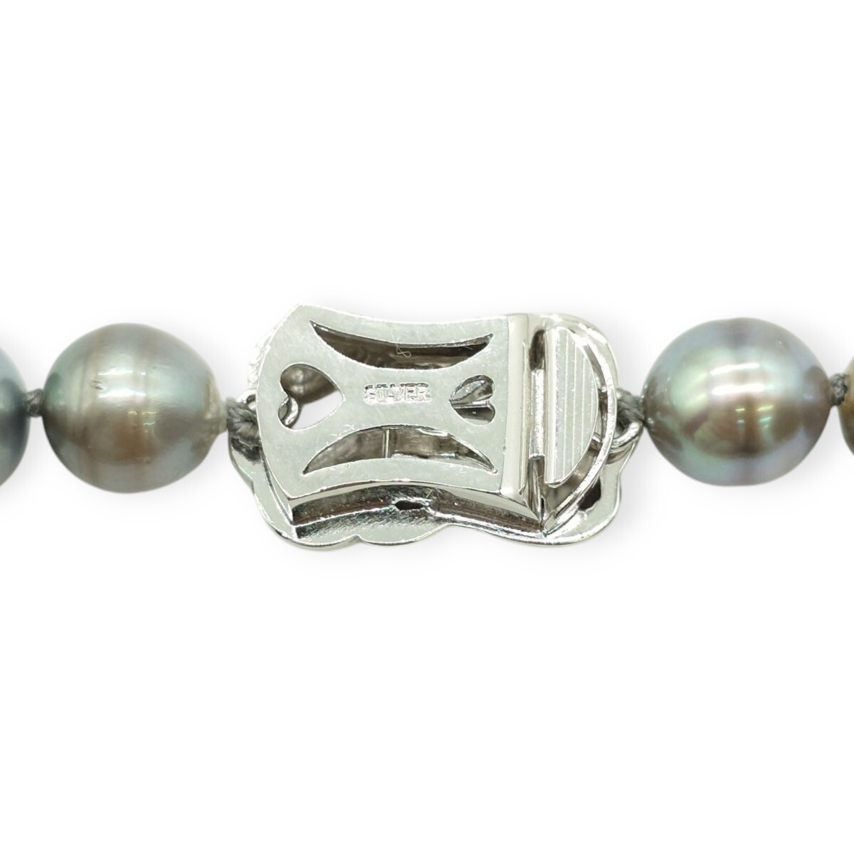 8.0-12.5mm】黒蝶真珠 48cm 64g 大珠 グレー ネックレス 本真珠 8.0-12.5mm】黒蝶真珠 48cm 64g 大珠 グレー ネックレス 本真珠
