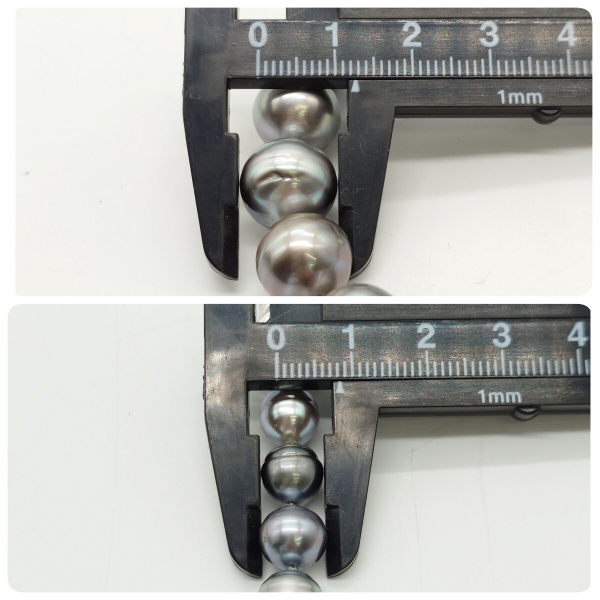 8.0-12.5mm】黒蝶真珠 48cm 64g 大珠 グレー ネックレス 本真珠 8.0-12.5mm】黒蝶真珠 48cm 64g 大珠 グレー ネックレス 本真珠