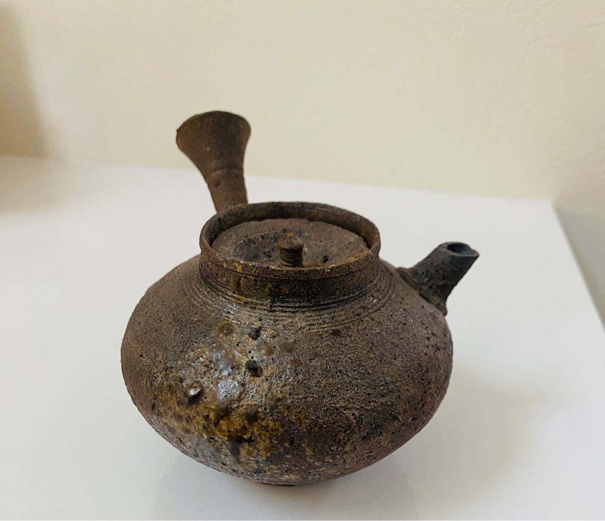 急須 南蛮焼 在銘 横手急須 横手 備前焼 茶器 煎茶道具 茶道具 急須 南蛮焼 在銘 横手急須 横手 備前焼 茶器 煎茶道具 茶道具