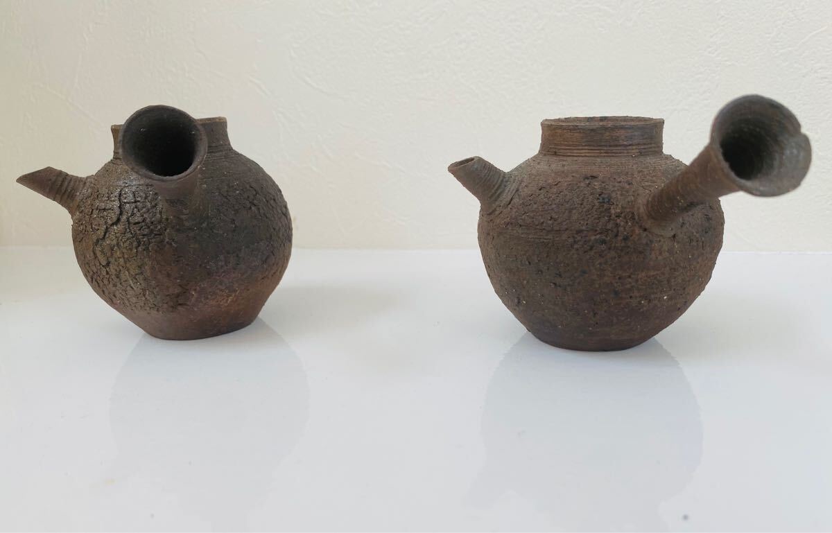 急須 備前焼 茶器 煎茶道具 在銘 土瓶 時代物 横手 南蛮焼 茶器