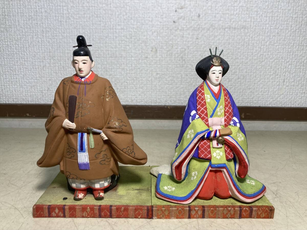 京都8☆ 昭和雛 立雛 雛人形 土人形 木箱付 現状品 日本人形 京都8☆ 昭和雛 立雛 雛人形 土人形 木箱付 現状品 日本人形