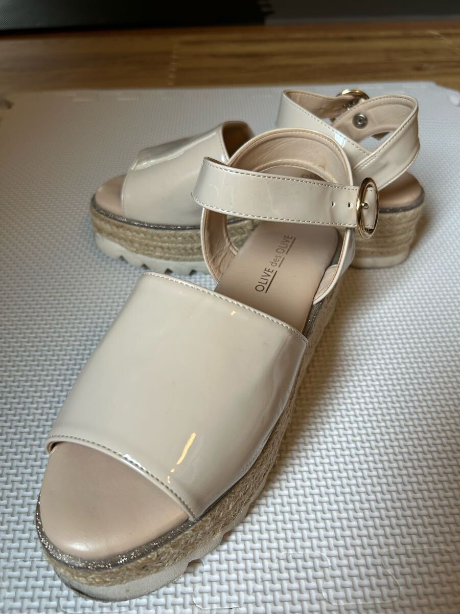 * OLIVE des OLIVE Olive des Olive толщина низ сандалии размер 23.5cm соответствует бежевый *