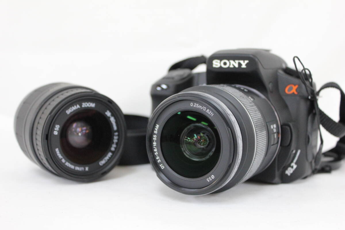 【返品保証】 ソニー SONY α DSLR-A200 Sigma Zoom 28-80mm F3.5-5.6 18-55mm F3.5-5.6 デジタル一眼 M5311
