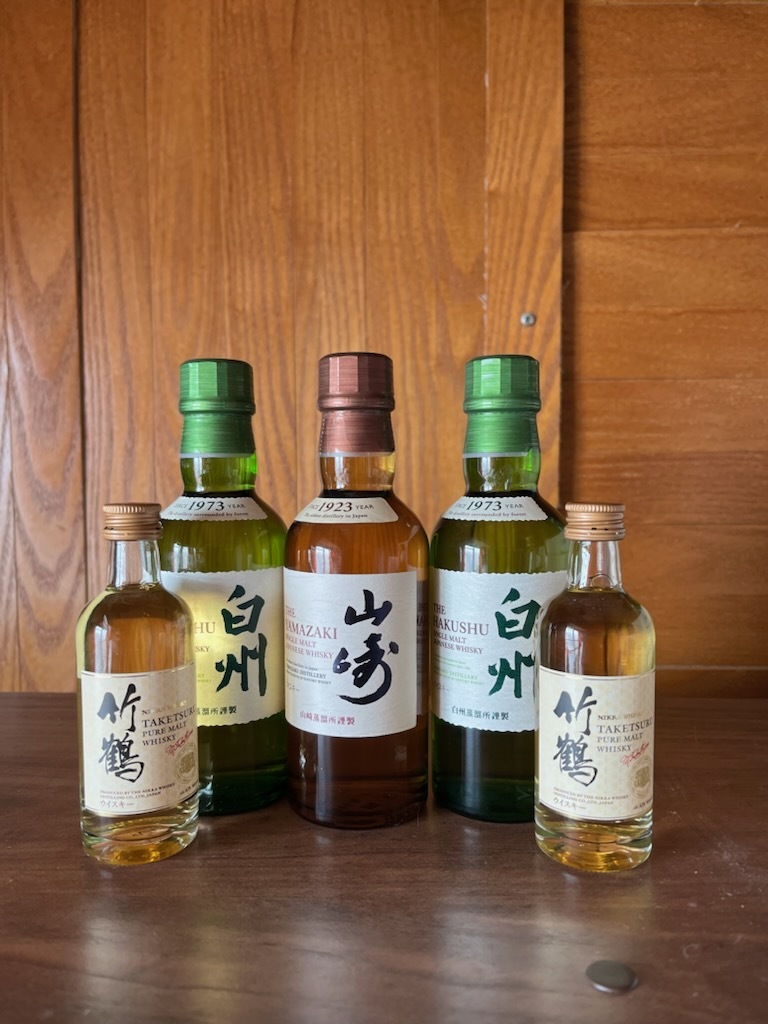 白州 山崎 竹鶴 180ml 50ml 5本組(日本)|売買された 白州 山崎 竹鶴 180ml 50ml 5本組(日本)|売買された