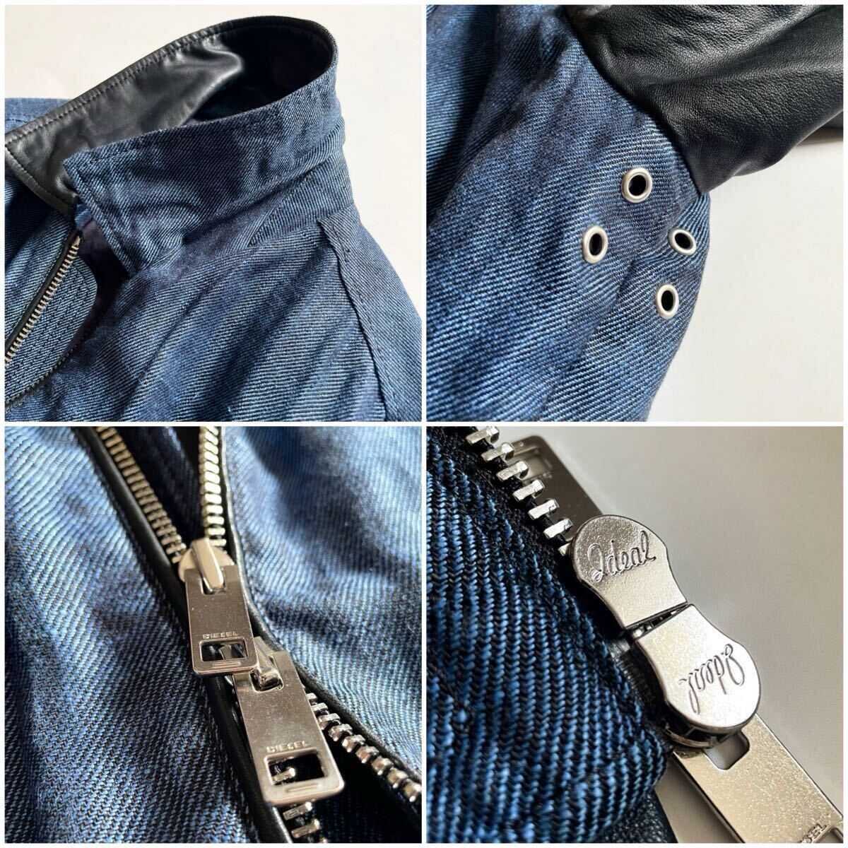 DIESEL ディーゼル│デニム×レザー 切替 羊革 シープスキン 綿 DIESEL ディーゼル│デニム×レザー 切替 羊革 シープスキン 綿