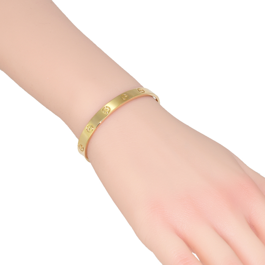 新品同様 LOVE ラブ ブレスレット オープン クラシックモデル K18イエローゴールド #17 ジュエリー Cartier