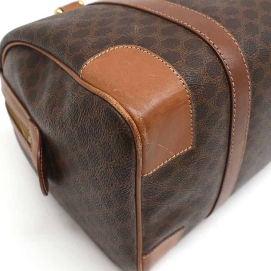  Celine ручная сумочка Mini Boston Macadam PVC кожа Brown Vintage CELINE