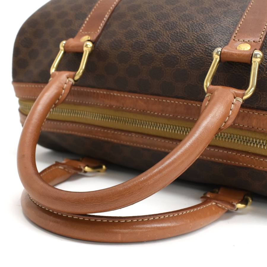  Celine ручная сумочка Mini Boston Macadam PVC кожа Brown Vintage CELINE