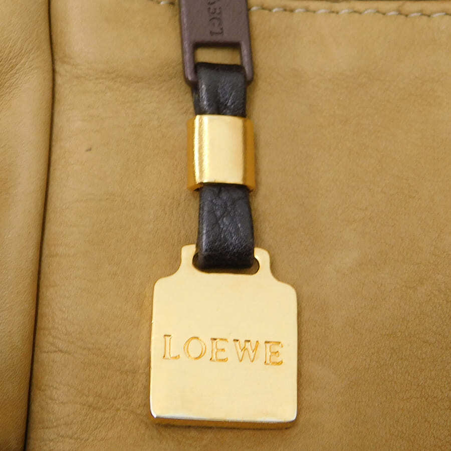ロエベ ハンドバッグ カーキ×ブラウン系 スエード アナグラム アマソナ28 お出掛け LOEWE