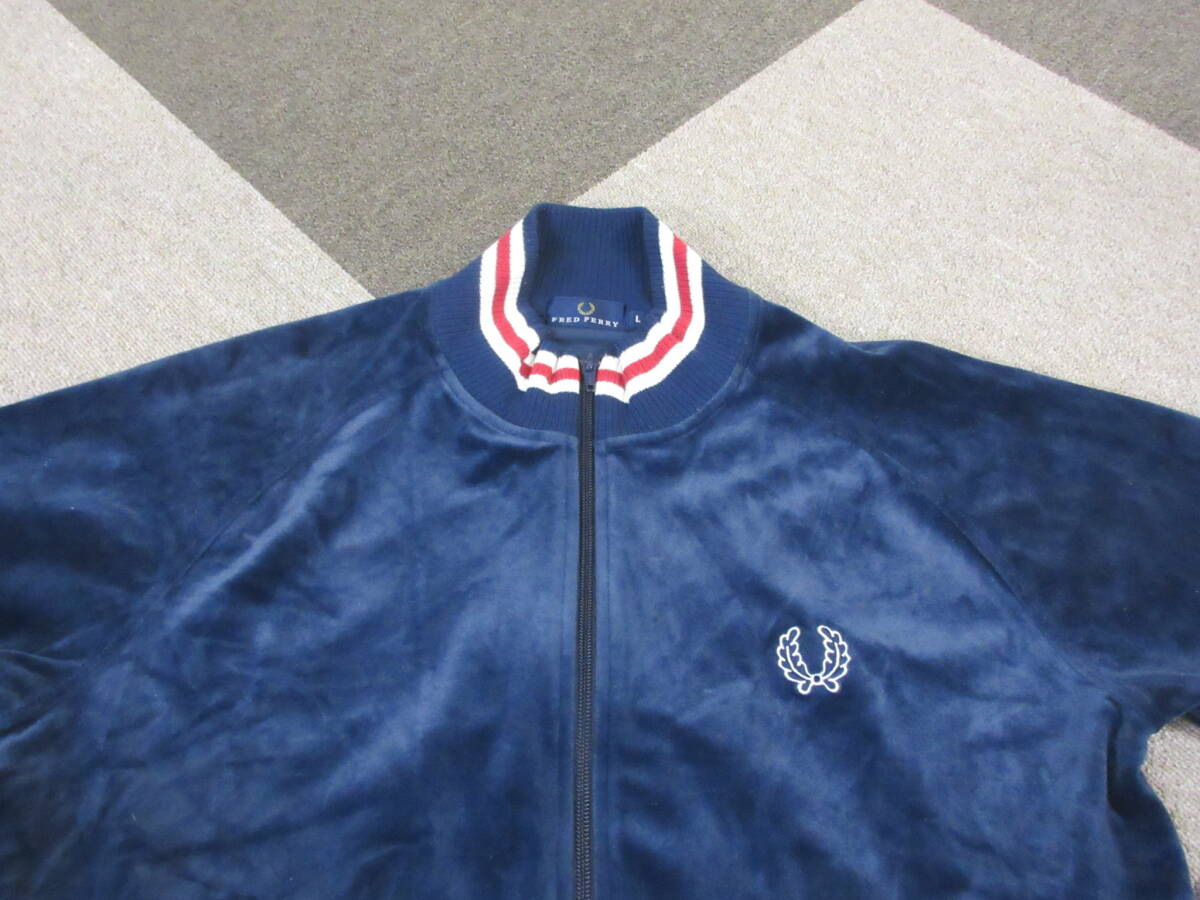 FRED PERRY ベロア トラックジャケット L 紺 日本製 フレッド FRED PERRY ベロア トラックジャケット L 紺 日本製 フレッド