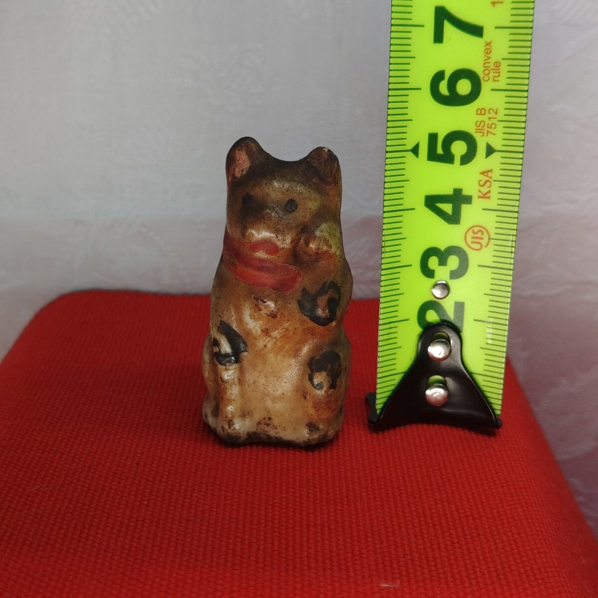 招き猫 猫 色絵磁器製 縁起物 郷土玩具 古民芸 アンティーク