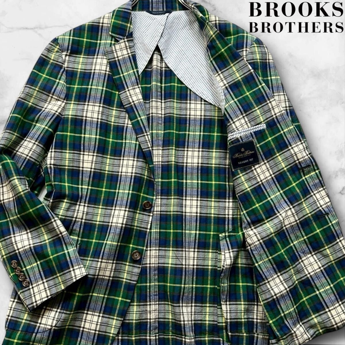 Brooks Brothers テーラードジャケット　REDA REGENT Brooks Brothers Reda Regent Fit Gray/Blue Plaid Suit Jacket