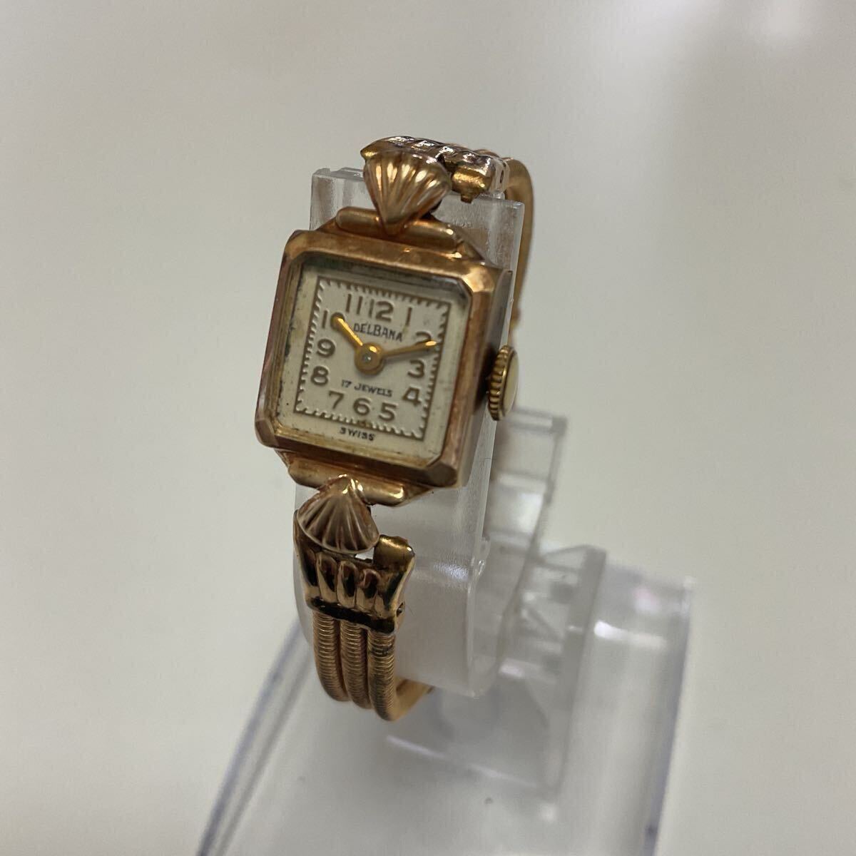 お得なセール情報 不動】DELBANA 17JEWELS SWISS 14K/585 デルバナ ヴィンテージ アナログ(手巻き)