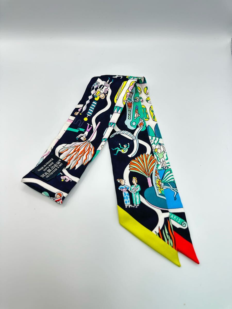HERMES エルメス ツイリー スカーフ シルク マルチカラー HERMES エルメス ツイリー スカーフ シルク マルチカラー