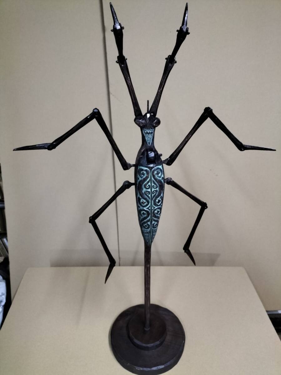 水カマキリ木彫り 細工物 KIDAN 作(阿部紀男)ほくど彫り 水カマキリ木彫り 細工物 KIDAN 作(阿部紀男)ほくど彫り