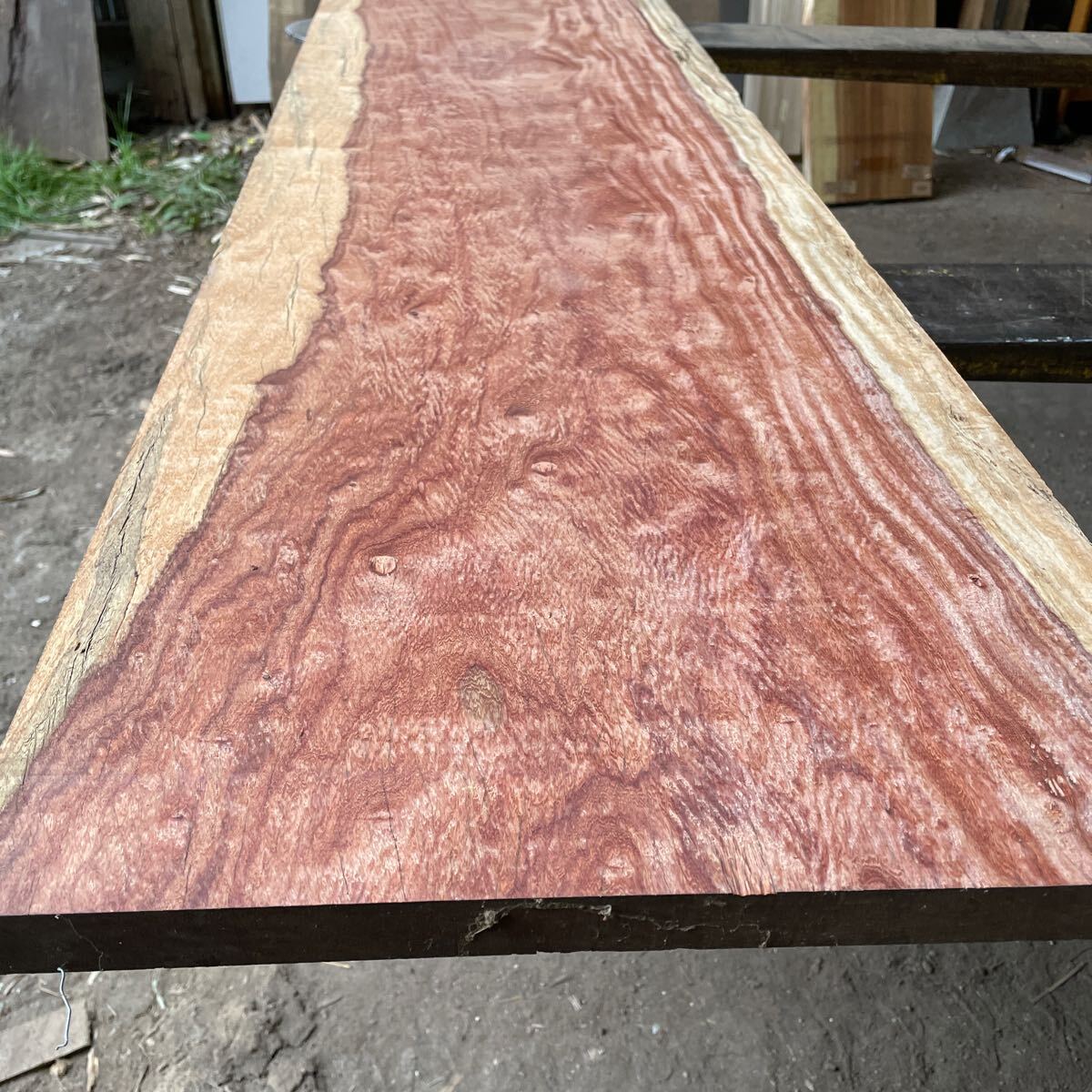紫檀 中杢 一枚板 カウンターテーブル小割れ有り2065×390×27 紫檀 中杢 一枚板 カウンターテーブル小割れ有り2065×390×27