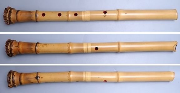 ☆都山流 尺八 鹿山銘 一尺八寸管/約54.5cm/約334g/五孔/歌口