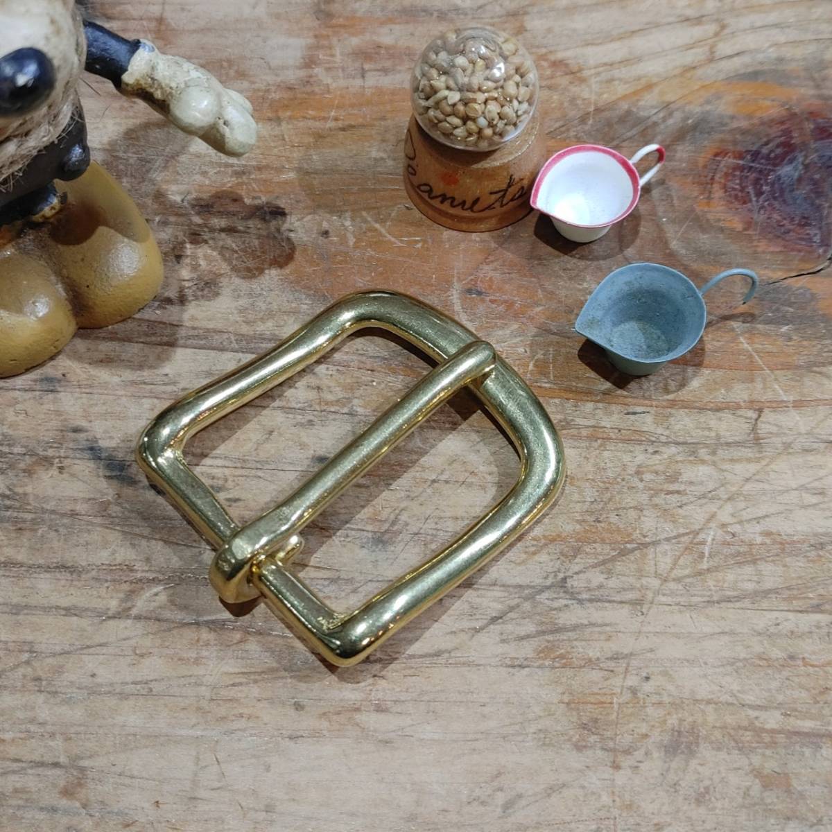 レザークラフト 真鍮金具 Brass D型バックル　內(nèi)徑32mm 　1個
