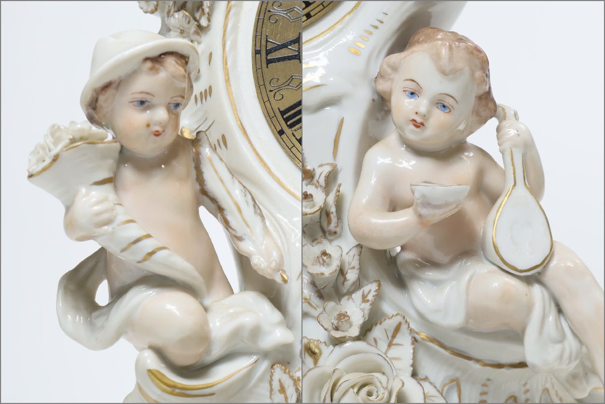 ドイツ古窯 シッツェンドルフ 置時計 ジャンク /SITZENDORF ドイツ古窯 シッツェンドルフ 置時計 ジャンク /SITZENDORF