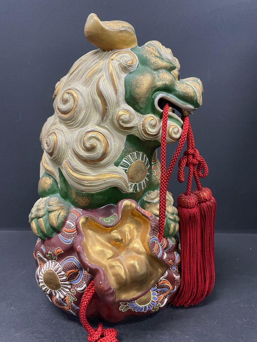 SI□ 九谷焼 玉乗り獅子 狛犬 シーサー 玉獅子 唐獅子 魔除け SI□ 九谷焼 玉乗り獅子 狛犬 シーサー 玉獅子 唐獅子 魔除け