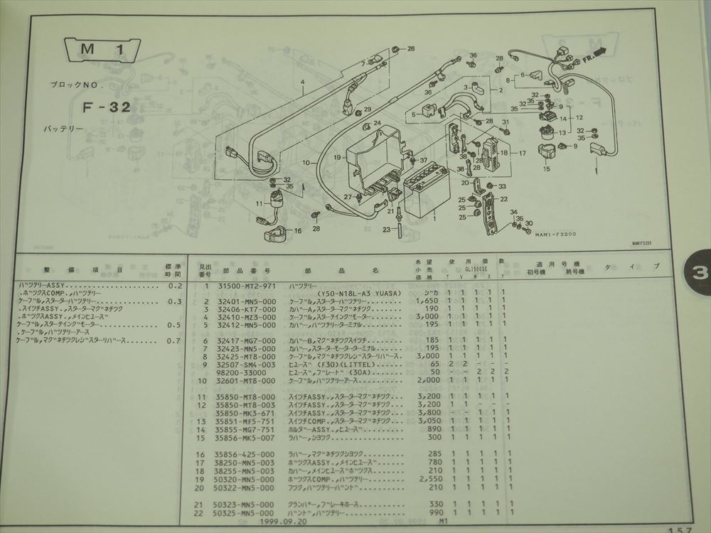  Gold Wing SE SC22-104 105 110 115 5 версия GL1500SE список запасных частей Gold Wing эпоха Heisei 11 год 9 месяц выпуск 