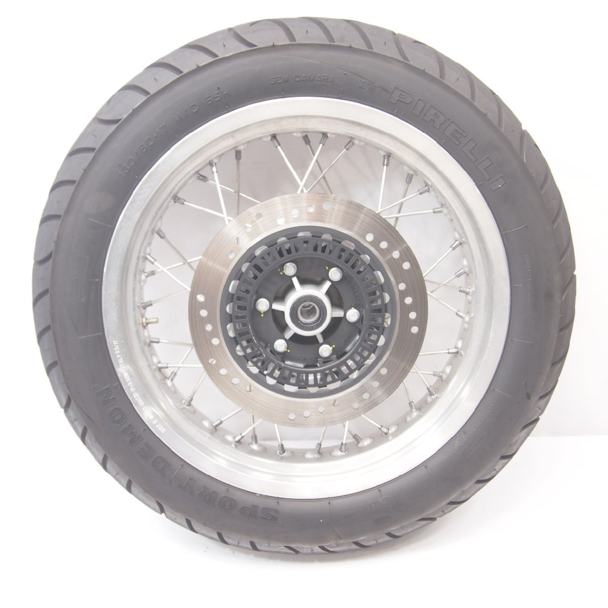 V7レーサー純正リアホイール ブレなし 17X3.50J スポーク モトグッチMOTOGUZZI