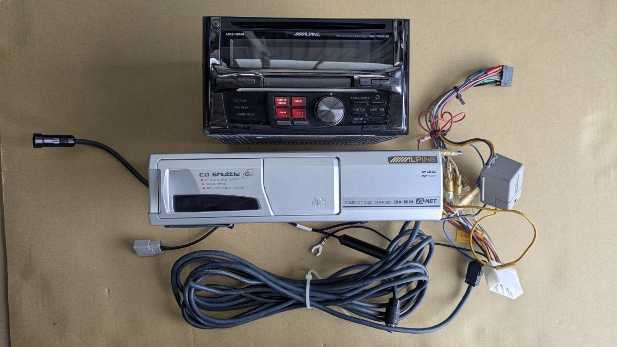 ALPINE カーオーディオMDA W925JB CDチェンジャーCHA-5624セット