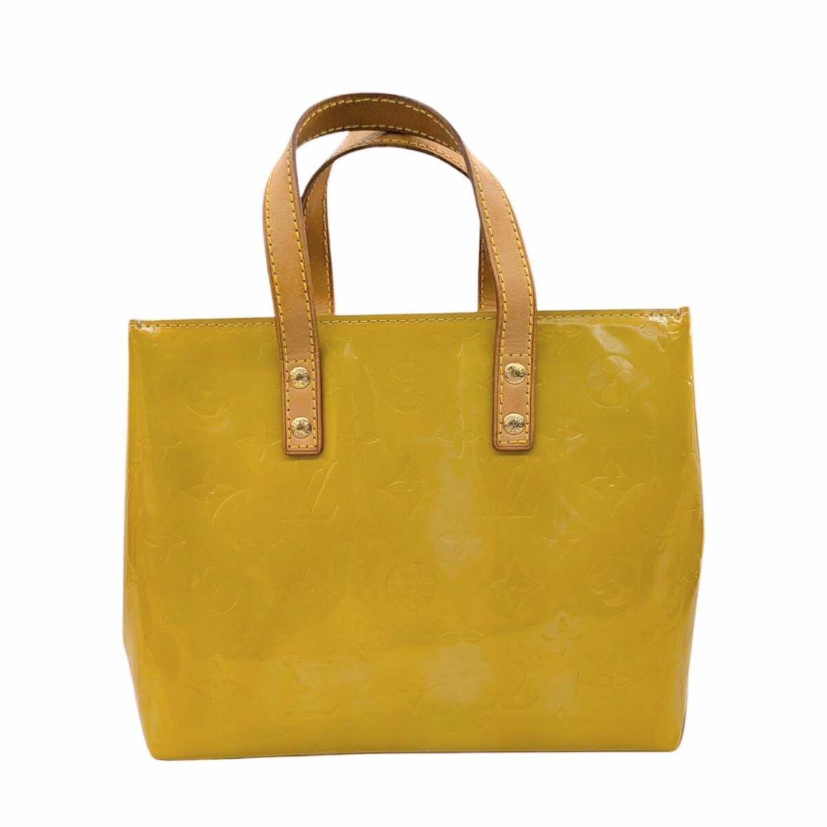 LOUIS VUITTON ルイヴィトン M91144 モノグラムヴェルニ リードPM PVC ゴールド ハンドバッグ トート エナメル パテント