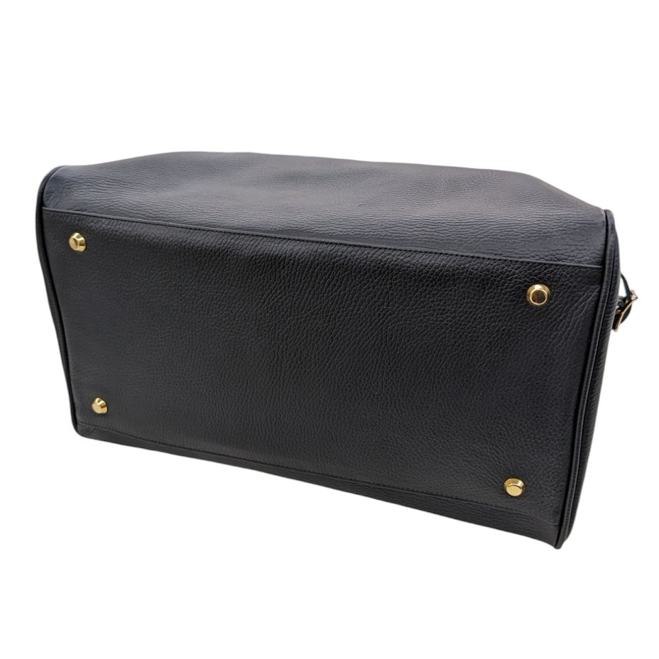 72 未使用品 YOUNG&OLSEN ヤングアンドオルセン EMBOSSED LEATHER BELTED TOTE S Y02401-GD012 ブラック 牛革