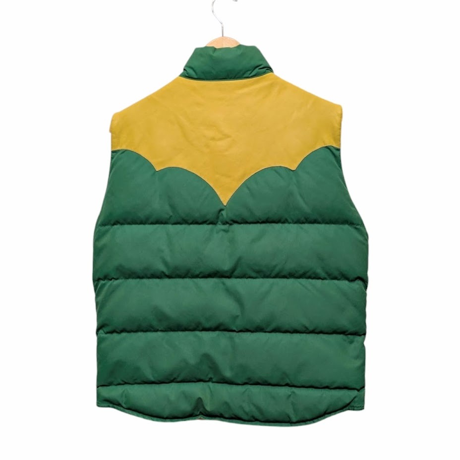 23FW RRL RALPH LAUREN ダブルアールエル ラルフローレン キルテッド ダウンベスト ヨークレザー グリーン サイズ S