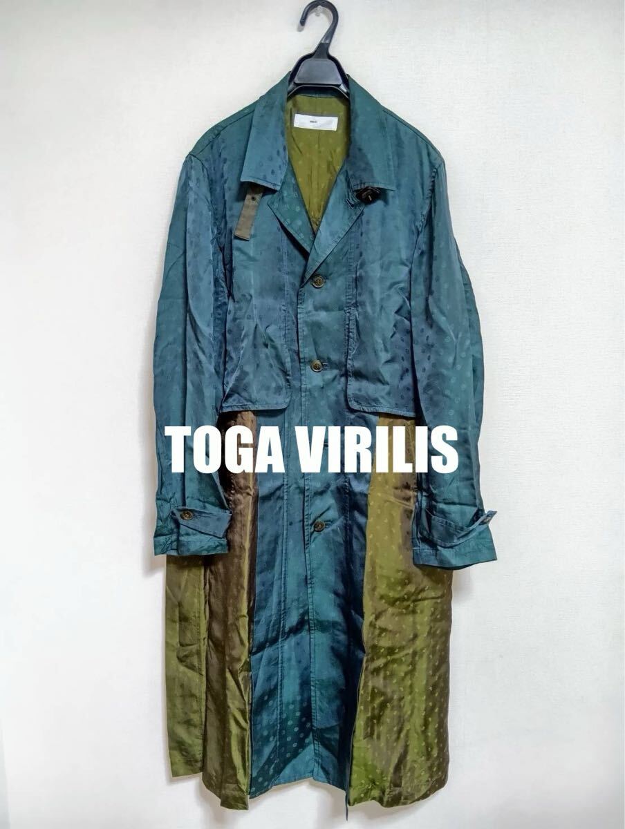 TOGA VIRILISトーガビリリースジャガードロングコートドッキング TOGA VIRILISトーガビリリースジャガードロングコートドッキング