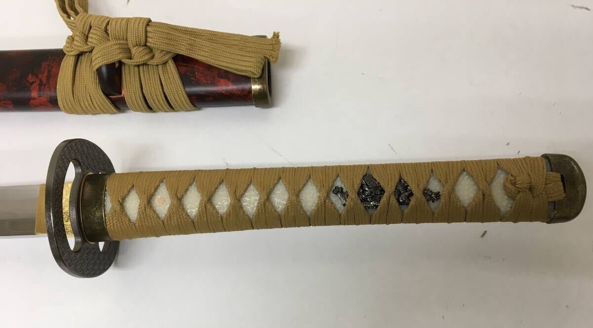 T8-7.4) 模造刀剣 逆刃刀 NEU-167 茶糸仕様 刀袋付 全長(約 T8-7.4) 模造刀剣 逆刃刀 NEU-167 茶糸仕様 刀袋付 全長(約