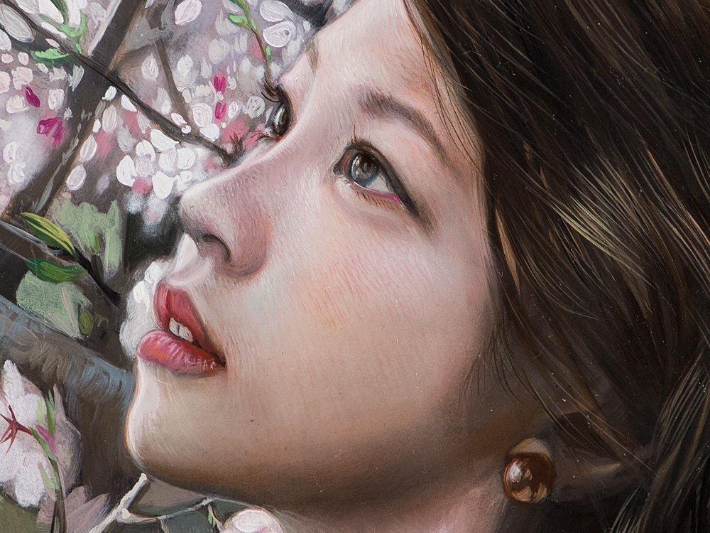 五】真作 小木曽誠 『桜と光』 パネル綿布 白亜地 油彩 6号 2016 五】真作 小木曽誠 『桜と光』 パネル綿布 白亜地 油彩 6号 2016