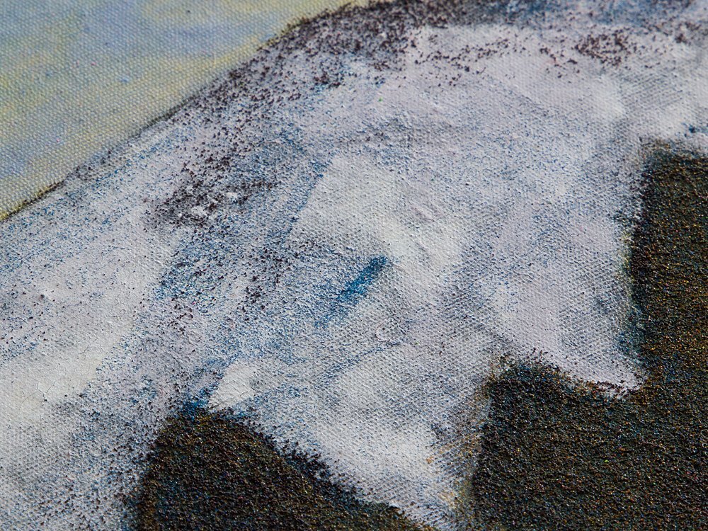 五】真作 佐藤昭三 『桧原湖』 日本画 彩色 額装 / 日展会友 師 五】真作 佐藤昭三 『桧原湖』 日本画 彩色 額装 / 日展会友 師