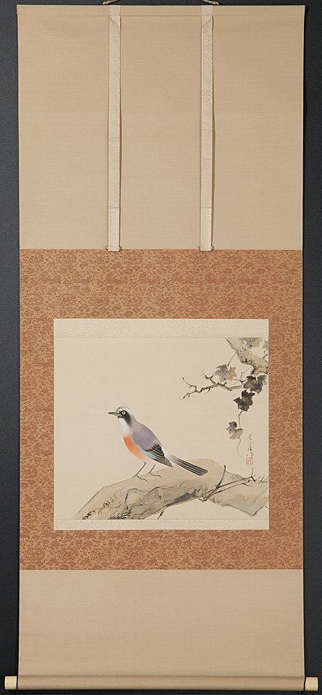 五】池田長三郎 『薫庭』 真作 絹本 彩色 掛軸 共箱 二重箱(花鳥 五】池田長三郎 『薫庭』 真作 絹本 彩色 掛軸 共箱 二重箱(花鳥
