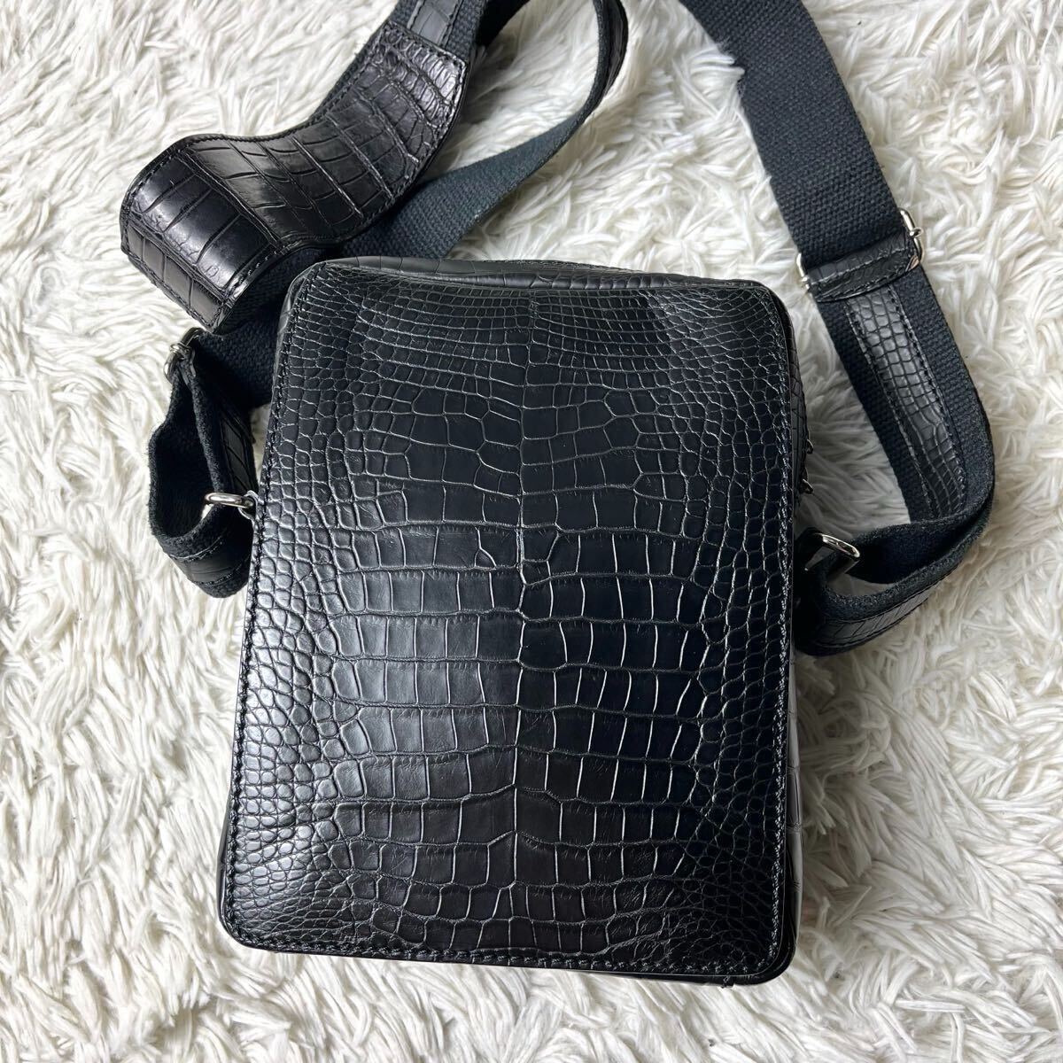 定価50万超!!!クロコダイル ショルダーバッグ メンズ センター 定価50万超!!!クロコダイル ショルダーバッグ メンズ センター