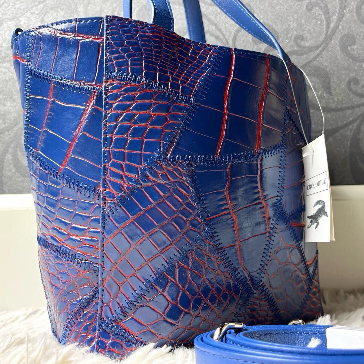 定価30万!!!未使用◯クロコダイル ハンドバッグ 2way 目地染め 定価30万!!!未使用◯クロコダイル ハンドバッグ 2way 目地染め