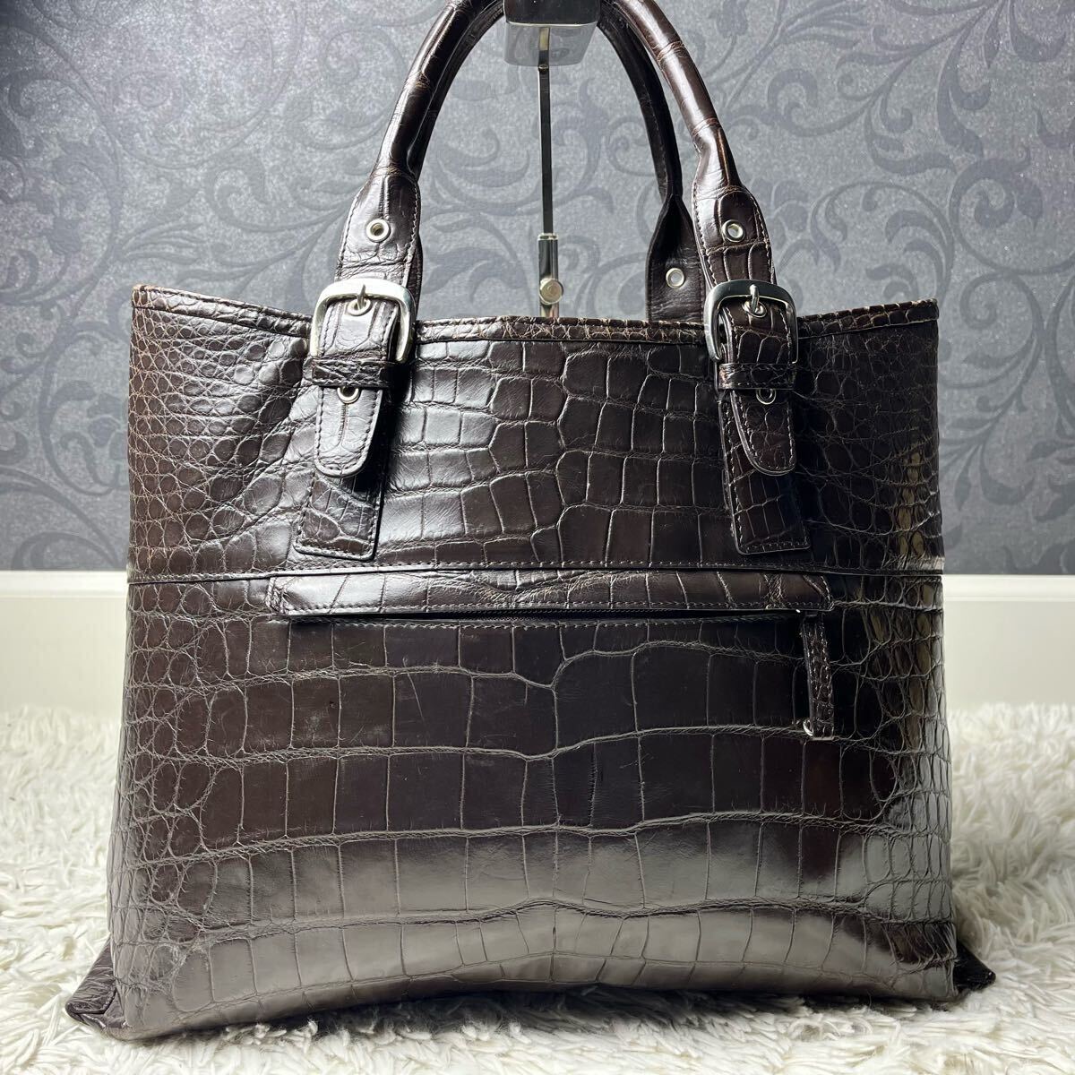 定価78万!!! JRA クロコダイル トートバッグ メンズ マット 定価78万!!! JRA クロコダイル トートバッグ メンズ マット