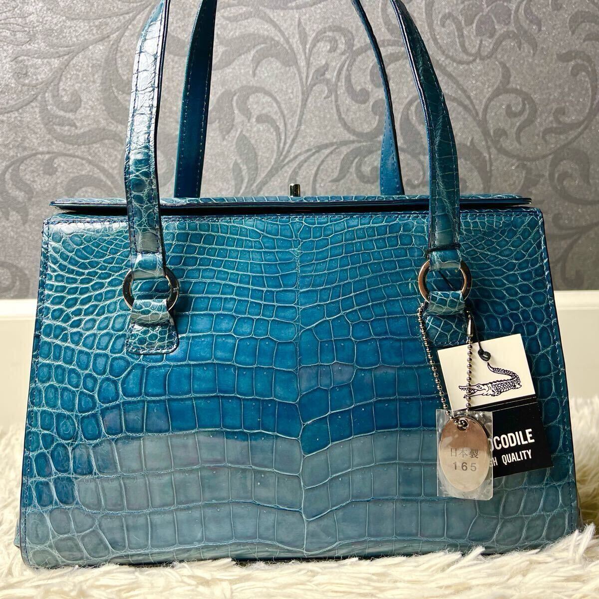 定価86万!!!Sanpo シャイニングクロコ ハンドバッグ JRA 定価86万!!!Sanpo シャイニングクロコ ハンドバッグ JRA