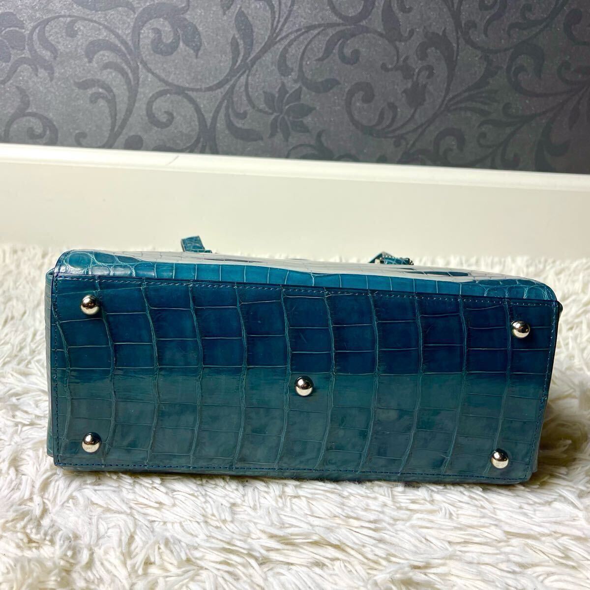 定価86万!!!Sanpo シャイニングクロコ ハンドバッグ JRA 定価86万!!!Sanpo シャイニングクロコ ハンドバッグ JRA