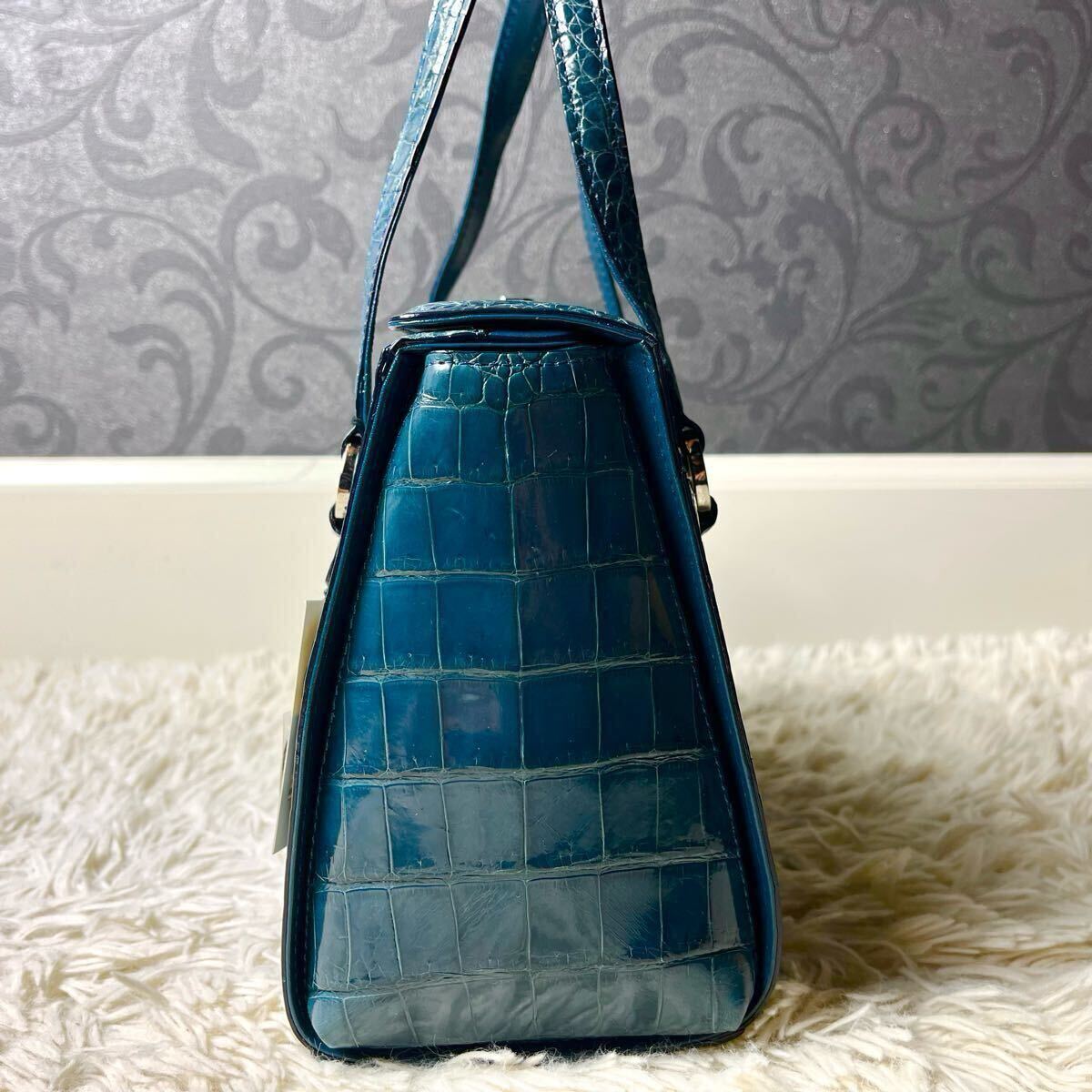 定価86万!!!Sanpo シャイニングクロコ ハンドバッグ JRA 定価86万!!!Sanpo シャイニングクロコ ハンドバッグ JRA