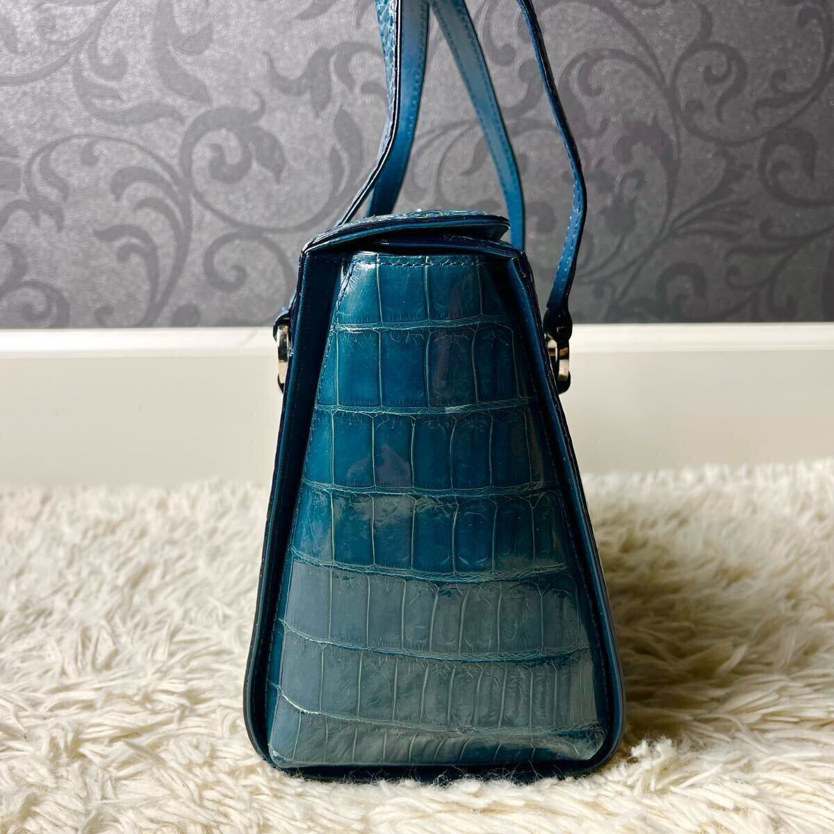 定価86万!!!Sanpo シャイニングクロコ ハンドバッグ JRA 定価86万!!!Sanpo シャイニングクロコ ハンドバッグ JRA