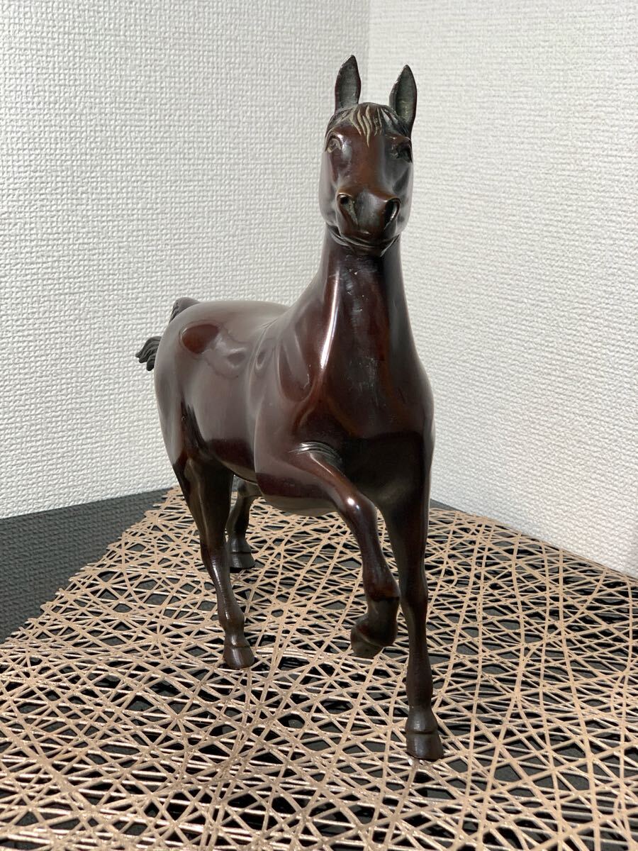 同梱相談可 古銅 馬 オブジェ 木箱付 アンティーク 時代物 馬の 同梱相談可 古銅 馬 オブジェ 木箱付 アンティーク 時代物 馬の