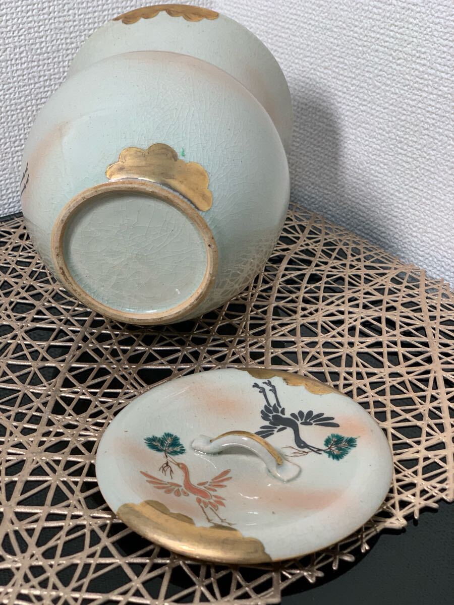 同梱相談可 茶道具 水指 平安春峰 在銘 鶴 京焼 水差 骨董 同梱相談可 茶道具 水指 平安春峰 在銘 鶴 京焼 水差 骨董