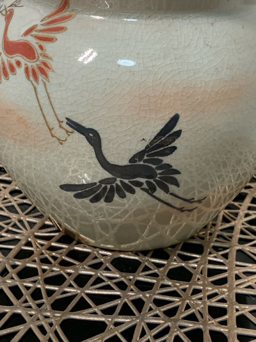 同梱相談可 茶道具 水指 平安春峰 在銘 鶴 京焼 水差 骨董 同梱相談可 茶道具 水指 平安春峰 在銘 鶴 京焼 水差 骨董